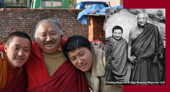 Czokling Rinpocze razem ze swoimi synami: II Dilgo Khjentse i Pakciokiem Rinpocze